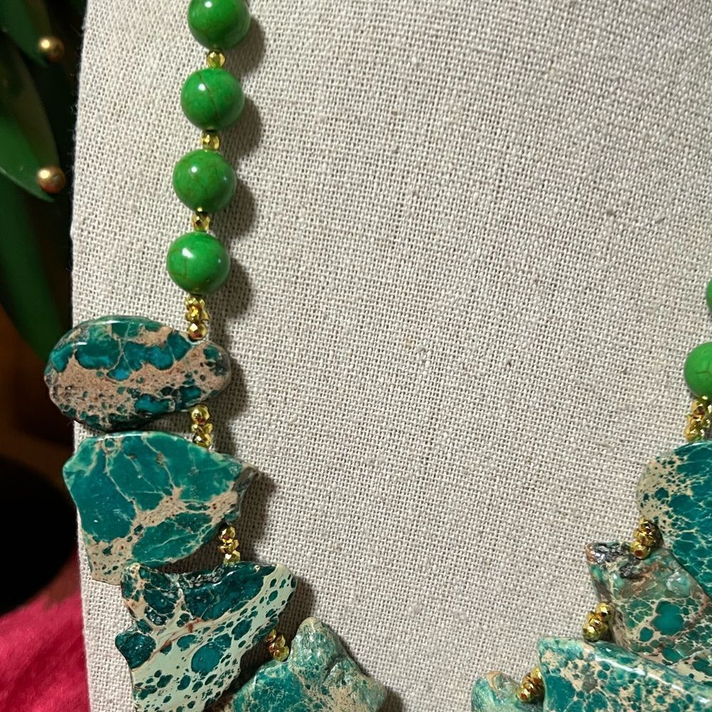 NWT Barse Genuine Stones Statement Necklace 
Genuine Magnesite & Jasper - Picture 4 of 8